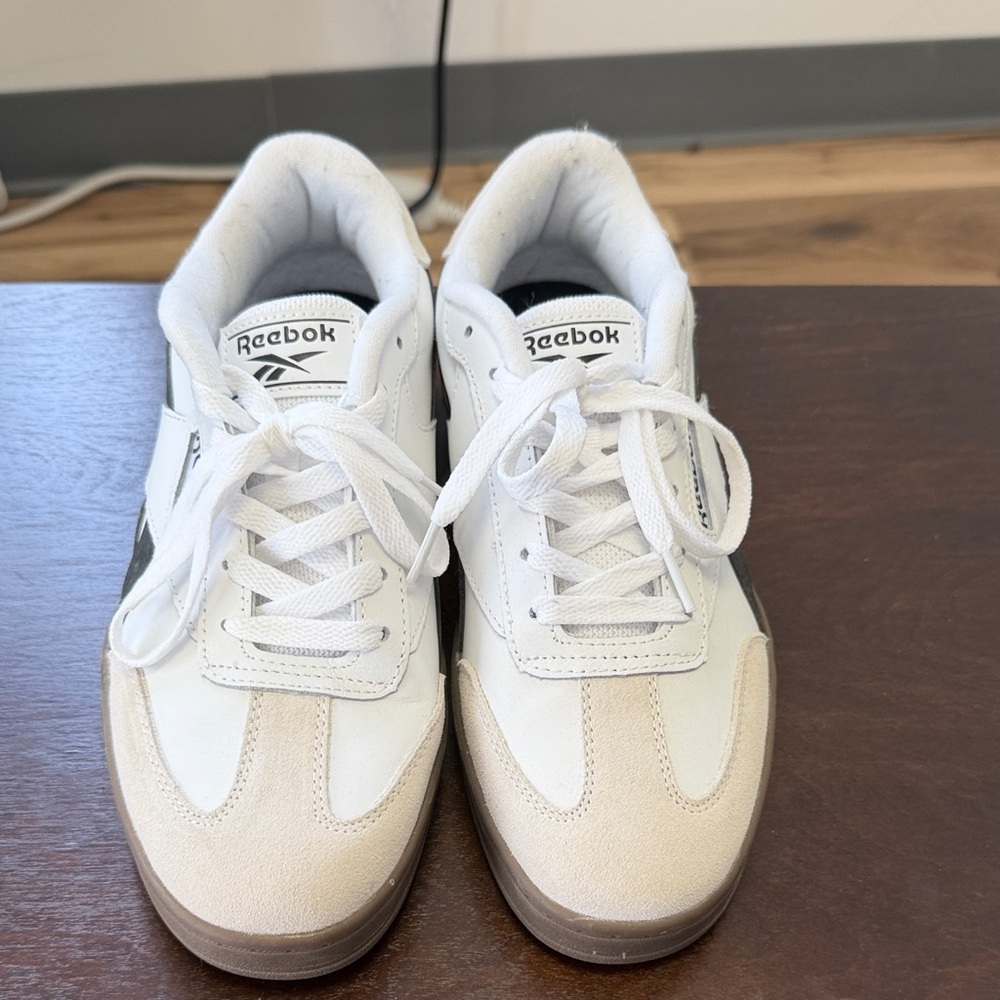 Reebok White and Beige Athletic Shoes